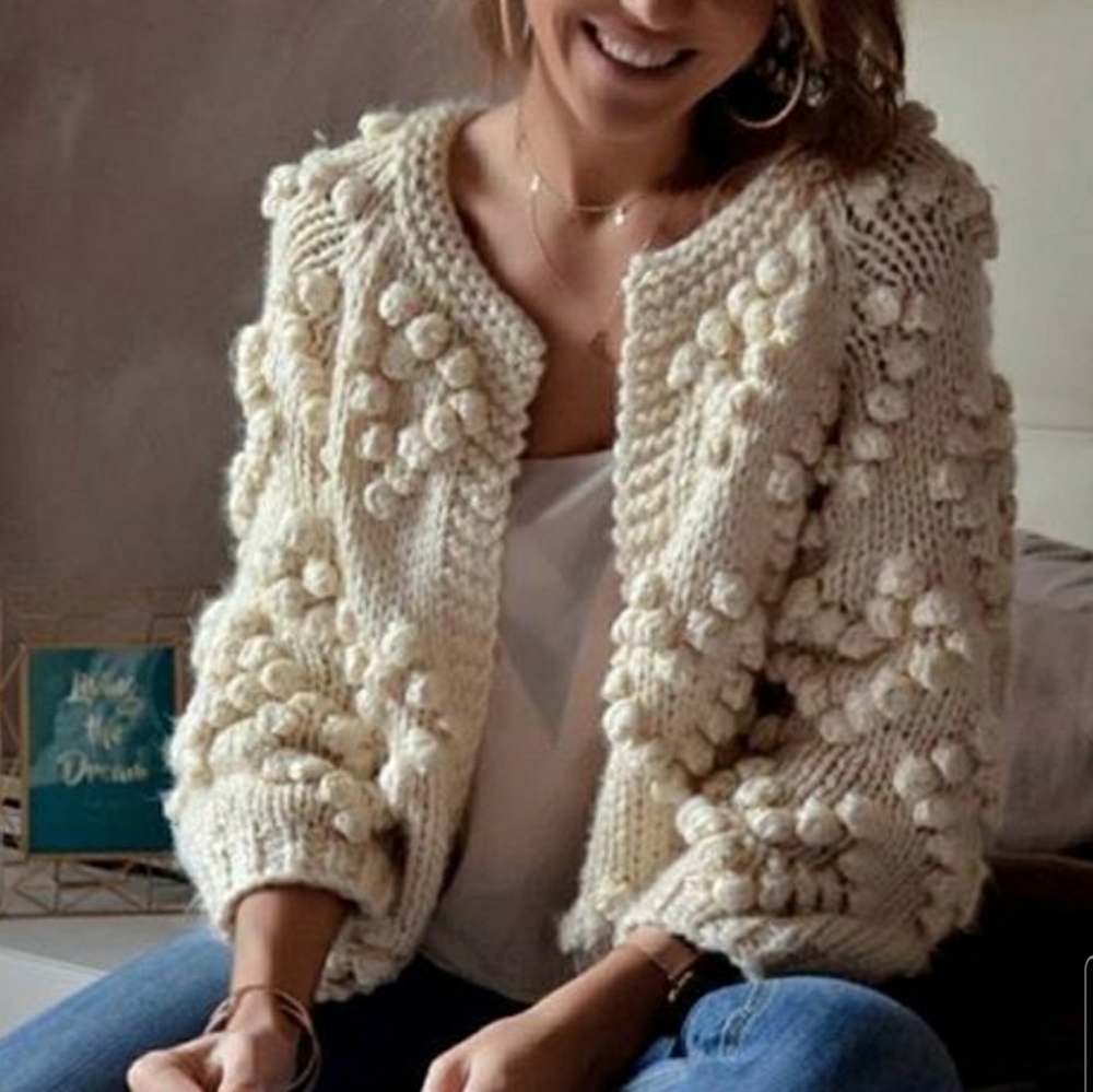 CHICWISH Knit Your Love Bubble Chunky Cardigan OS